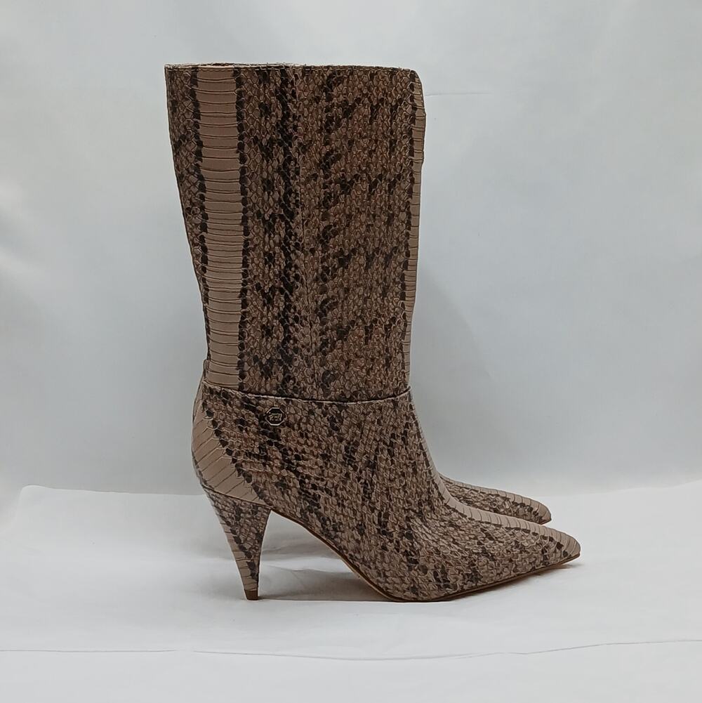 Louise et Cie Winslow Mid Calf Boots Women 6M Tan Brown Leather Pointed Toe Shoe
